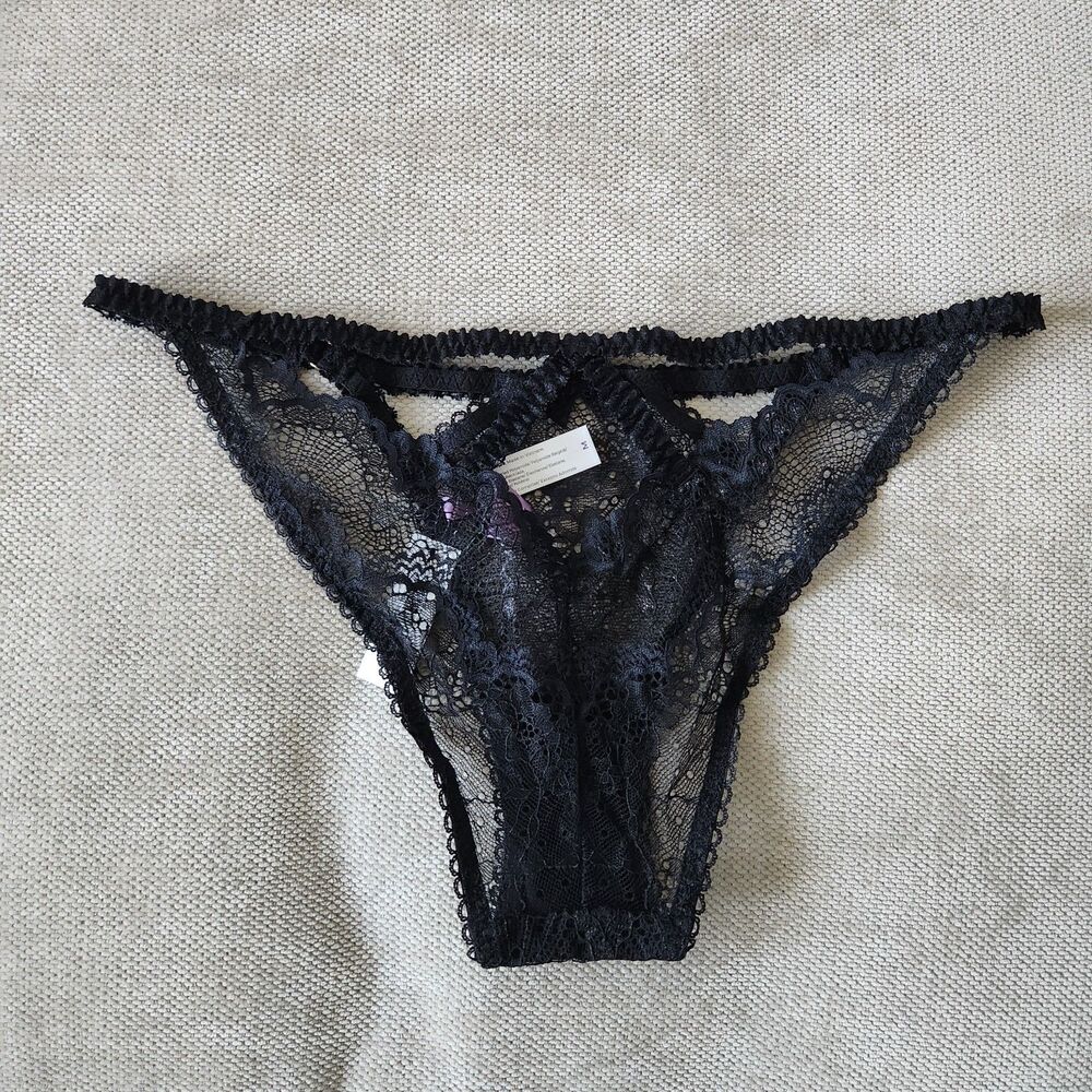 Adore Me‎ Medium Black Kimmy Cheeky Panty NWT